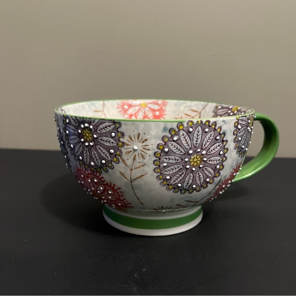 Pier One 20oz hand-painted mug, bowl retired pattern